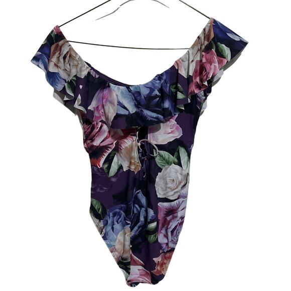 La Blanca Off the shoulder Ruffle One Piece Swimsuit 10 - Picture 3 of 4